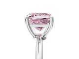 White gold Fancy Pink Princess  Solitaire Diamond Ring with 4-Prong Setting on a Classic Band_8