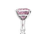 White gold Fancy Pink Princess  Solitaire Diamond Ring with Bamboo Band and Four-Prong Setting_5