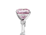 White gold Fancy Pink Princess  Solitaire Diamond Ring with Bezel Set Side Stones and Prong Setting_5