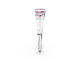 White gold Fancy Pink Princess  Solitaire Diamond Ring with Cathedral Band and Four-Prong Setting_31