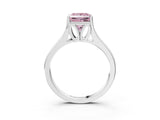 White gold Fancy Pink Princess  Solitaire Diamond Ring with Cathedral Band and Four-Prong Setting_32