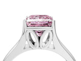 White gold Fancy Pink Princess  Solitaire Diamond Ring with Cathedral Band and Four-Prong Setting_33