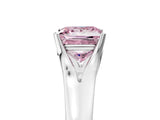 White gold Fancy Pink Princess  Solitaire Diamond Ring with Cathedral Band and Four-Prong Setting_34