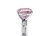 White gold Fancy Pink Princess  Solitaire Diamond Ring with Channel-Set Baguette Band and Four-Prong Setting_5