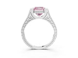 White gold Fancy Pink Princess  Solitaire Diamond Ring with Channel Set Band and Bezel Prong Setting_59