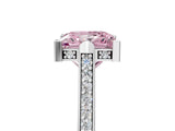 White gold Fancy Pink Princess  Solitaire Diamond Ring with Channel Set Band and Bezel Prong Setting_61