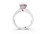 White gold Fancy Pink Princess  Solitaire Diamond Ring with Channel-Set Band and Four-Prong Setting_6