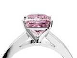 White gold Fancy Pink Princess  Solitaire Diamond Ring with Channel-Set Band and Four-Prong Setting_7