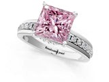 White gold Fancy Pink Princess  Solitaire Diamond Ring with Channel Set Band and Six-Prong Setting_30