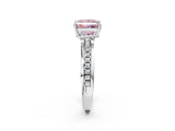 White gold Fancy Pink Princess  Solitaire Diamond Ring with Channel Set Band and Six-Prong Setting_31