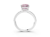 White gold Fancy Pink Princess  Solitaire Diamond Ring with Channel Set Band and Six-Prong Setting_31