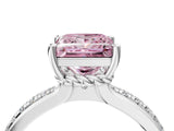 White gold Fancy Pink Princess  Solitaire Diamond Ring with Channel Set Band and Six-Prong Setting_33