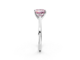 White gold Fancy Pink Princess  Solitaire Diamond Ring with Four-Prong Setting and Classic Band_5