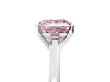 White gold Fancy Pink Princess  Solitaire Diamond Ring with Four-Prong Setting and Classic Band_8