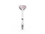 White gold Fancy Pink Princess  Solitaire Diamond Ring with Four-Prong Setting and Tapered Band 3