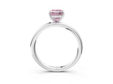 White gold Fancy Pink Princess  Solitaire Diamond Ring with Four-Prong Setting on a Plain Band_53
