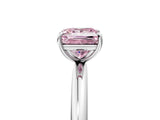 White gold Fancy Pink Princess  Solitaire Diamond Ring with Four-Prong Setting on a Plain Band_55
