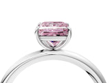 White gold Fancy Pink Princess  Solitaire Diamond Ring with Four-Prong Setting on a Plain Band_57