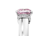 White gold Fancy Pink Princess  Solitaire Diamond Ring with Pave Band and Six-Prong Setting_87