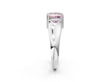 White gold Fancy Pink Princess  Solitaire Diamond Ring with Six-Prong Cathedral Setting_34