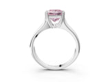 White gold Fancy Pink Princess  Solitaire Diamond Ring with Six-Prong Cathedral Setting_35