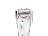 White gold Fancy Pink Princess  Solitaire Diamond Ring with Six-Prong Cathedral Setting_36