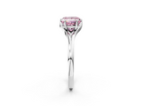 White gold Fancy Pink Princess  Solitaire Diamond Ring with Six-Prong Setting and Tapered Band_2