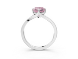 White gold Fancy Pink Princess  Solitaire Diamond Ring with Six-Prong Setting and Tapered Band_3