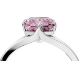 White gold Fancy Pink Princess  Solitaire Diamond Ring with Six-Prong Setting and Tapered Band_4