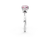 White gold Fancy Pink Princess  Solitaire Diamond Ring with Six-Prong Setting on a Classic Band_2
