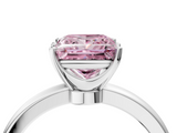 White gold Fancy Pink Princess  Solitaire Diamond Ring with Six-Prong Setting on a Classic Band_4