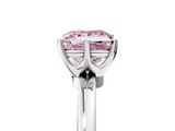 White gold Fancy Pink Princess  Solitaire Diamond Ring with Six-Prong Setting on a Classic Band_5
