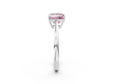 White gold Fancy Pink Princess  Solitaire Diamond Ring with Split Shank and Four-Prong Setting_2