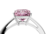 White gold Fancy Pink Princess  Solitaire Diamond Ring with Split Shank and Four-Prong Setting_4