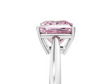 White gold Fancy Pink Princess  Solitaire Diamond Ring with Split Shank and Four-Prong Setting_5