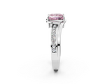 White gold Fancy Pink Princess  Solitaire Diamond Ring with Split Shank and Prong Setting_19