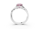 White gold Fancy Pink Princess  Solitaire Diamond Ring with Split Shank and Prong Setting_20