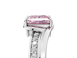 White gold Fancy Pink Princess  Solitaire Diamond Ring with Split Shank and Prong Setting_23