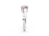 White gold Fancy Pink Princess  Solitaire Diamond Ring with Tapered Band and Four-Prong Setting_49