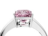 White gold Fancy Pink Princess  Solitaire Diamond Ring with Tapered Band and Four-Prong Setting_51