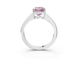 White gold Fancy Pink Princess  Solitaire Diamond Ring with Tapered Band and Four-Prong Setting_56