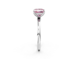 White gold Fancy Pink Princess  Solitaire Diamond Ring with Thin Band and Four-Prong Setting_2