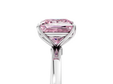 White gold Fancy Pink Princess  Solitaire Diamond Ring with Thin Band and Four-Prong Setting_5