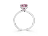 White gold Fancy Pink Princess  Solitaire Diamond Ring with Thin Band and Four-Prong Setting_63