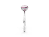 White gold Fancy Pink Princess  Solitaire Diamond Ring with a Classic Band and Four-Prong Setting 2
