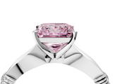 White gold Fancy Pink Princess  Solitaire Diamond Twisted Band with Four-Prong Setting_4