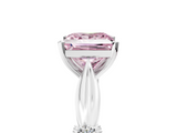 White gold Fancy Pink Princess  Solitaire Diamond Twisted Band with Four-Prong Setting_5