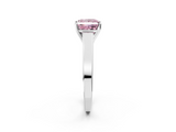 White gold Fancy Pink Princess  Solitaire Engagement Ring with Four-Prong Setting and Tapered Band_5
