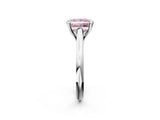 White gold Fancy Pink Princess  Solitaire Engagement Ring with Six-Prong Setting and Classic Band 2