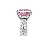White gold Fancy Pink Princess  Solitaire Floral Milgrain Engagement Ring_36